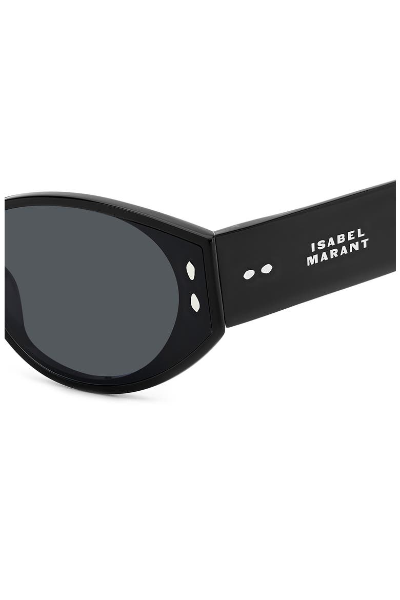 64mm Oversize Oval Sunglasses, Alternate, color, BLACK/ GREY