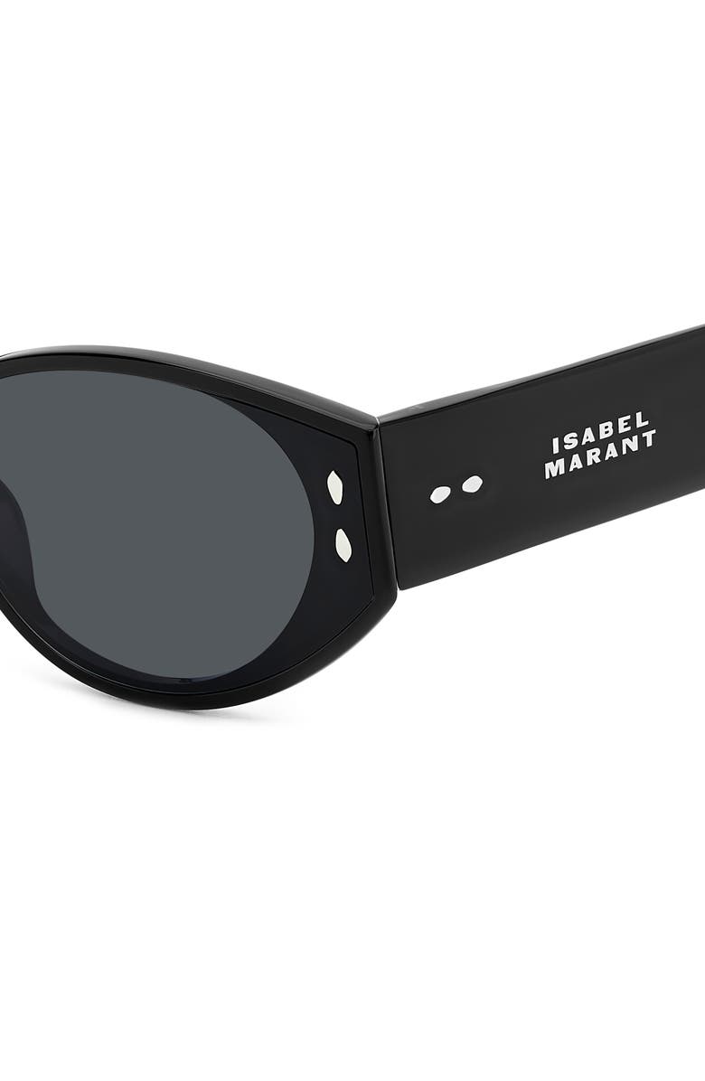 Isabel Marant 64mm Oversize Oval Sunglasses, Alternate, color, Black/ Grey