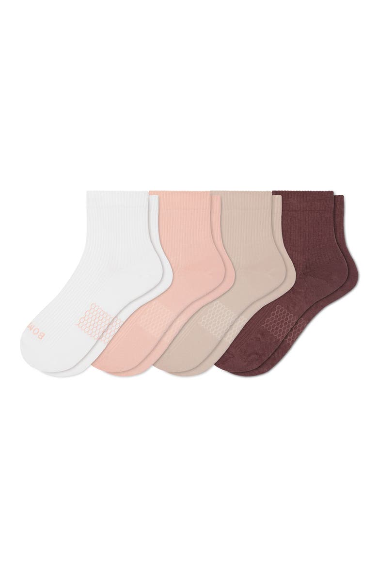 Modern Rib 4-Pack Quarter Socks, Main, color, NEUTRAL MIX