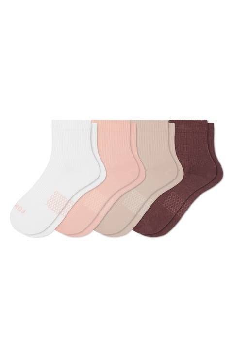 Modern Rib 4-Pack Quarter Socks