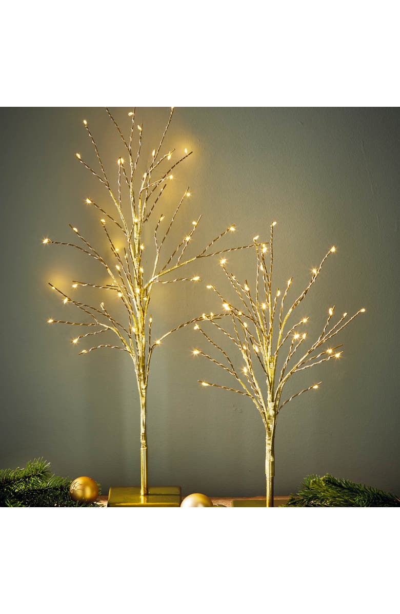 tag Glint LED Tall Gold Artificial Christmas Tree Indoor Decor, Alternate, color, Gold