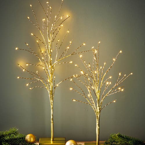 Tag Glint Led Tall Gold Artificial Christmas Tree Indoor Decor In Gold
