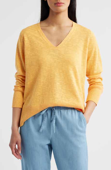 Organic Linen & Organic Cotton V-Neck Sweater