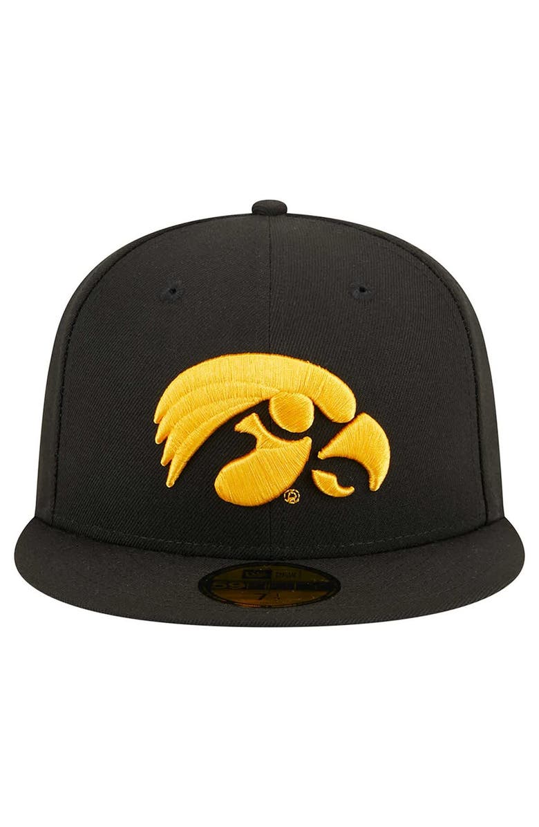 New Era Men's New Era Black Iowa Hawkeyes 59FIFTY Fitted Hat, Alternate, color, 