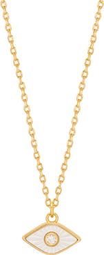 Estella Bartlett Mother-of-Pearl Evil Eye Pendant Necklace