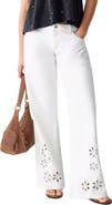 MANGO TEEN Eyelet Hem Wide Leg Jeans
