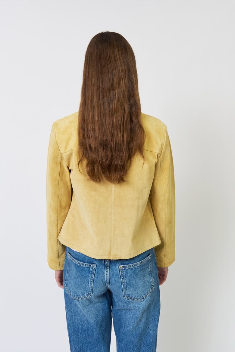 Ophelia Suede Lady Jacket, Alternate, color, BUTTER