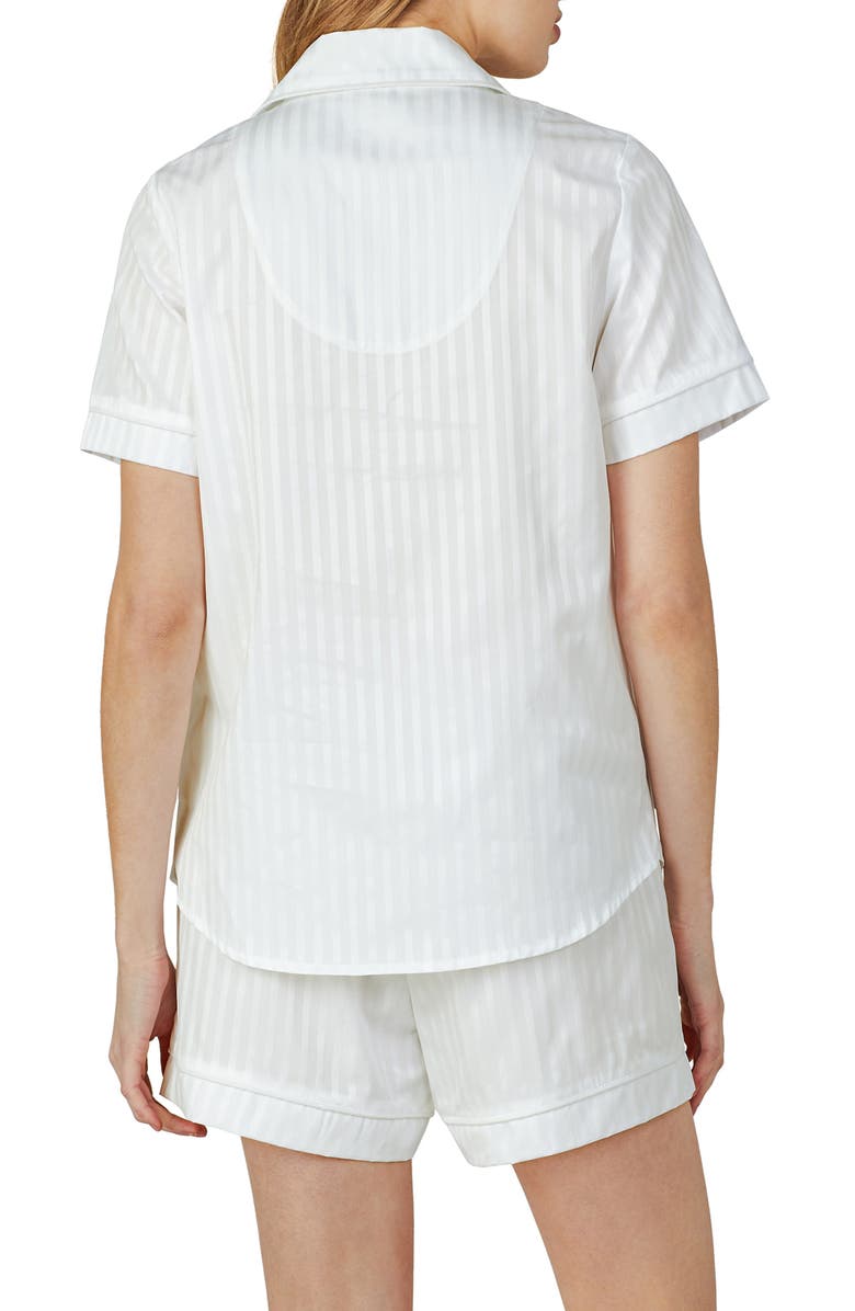 BedHead Pajamas 3D Stripe Organic Cotton Sateen Short Pajamas, Alternate, color, White