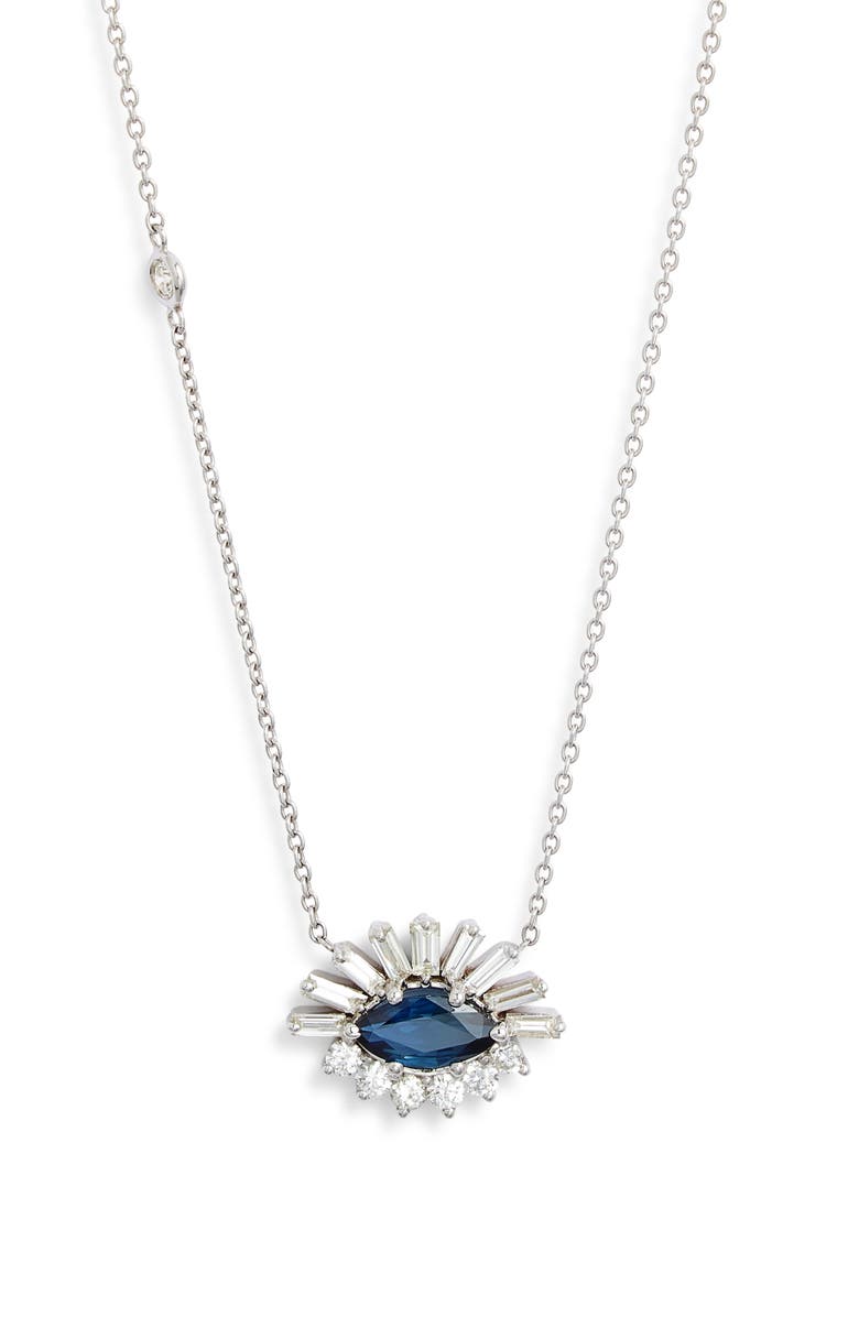 SHAY Diamond & Sapphire Evil Eye Pendant Necklace, Main, color, Blue