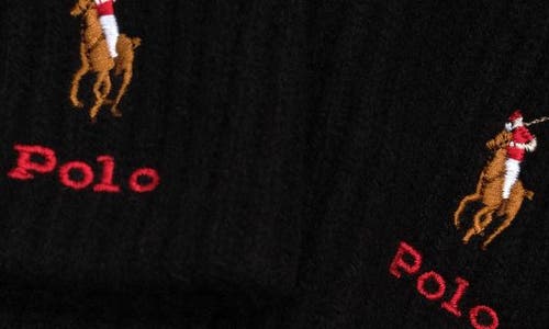 Polo Ralph Lauren Pony Merino Wool Hat & Scarf Set In Gold