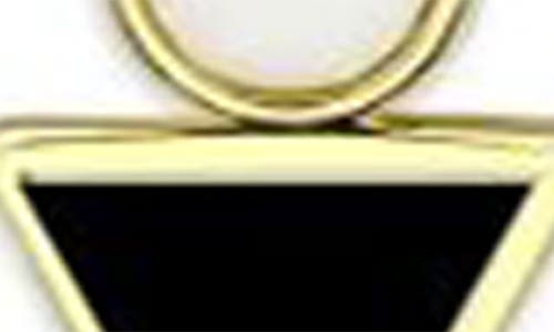 Covet Circle Triangle Stud Earrings In Gold