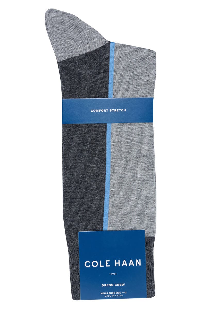 Cole Haan Colorblock Dress Socks, Alternate, color, Medium Grey Heather