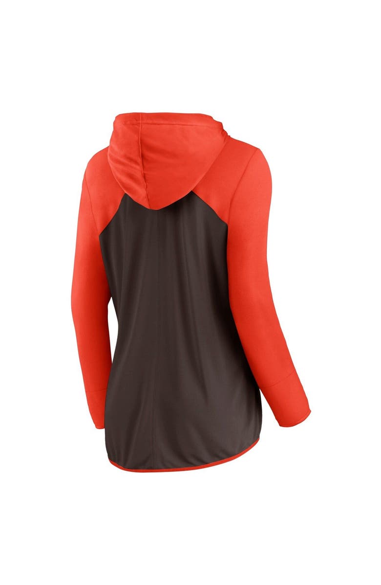 FANATICS Women's Fanatics Branded Brown/Orange Cleveland Browns Forever Fan Full-Zip Hoodie, Alternate, color, Brown