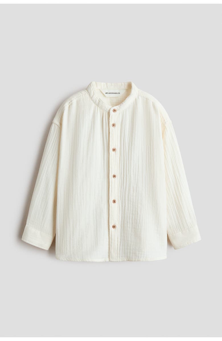 H&M Cotton muslin shirt, Main, color, Cream