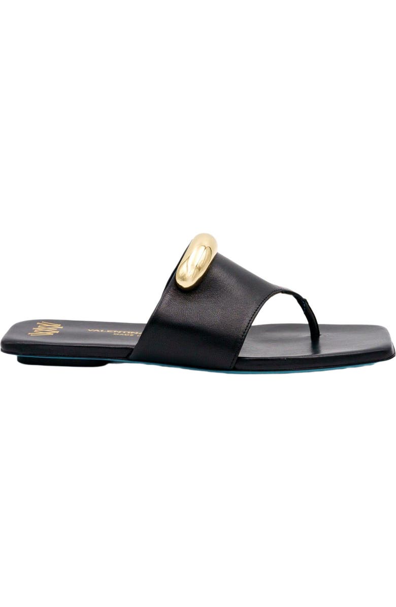 Valentina Rangoni Circe Thong Flat Sandal, Alternate, color, Black