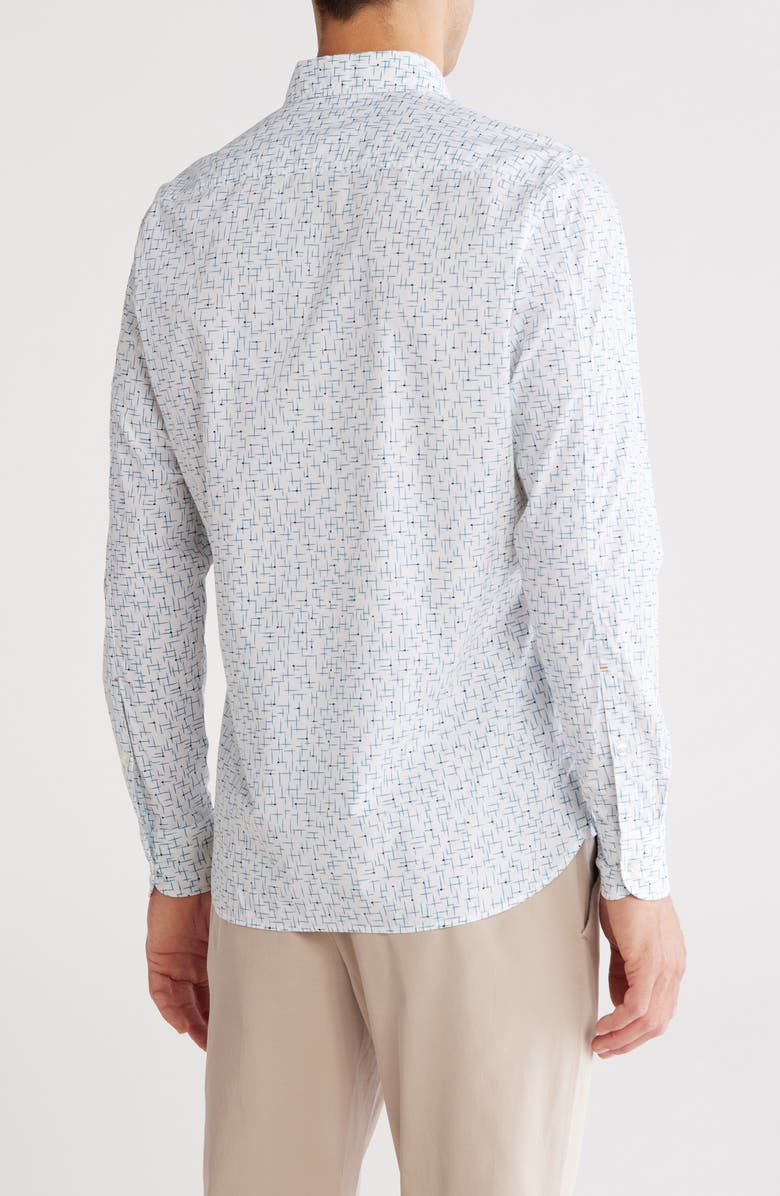 BOSS Remiton Cotton Button-Up Shirt, Alternate, color, Natural