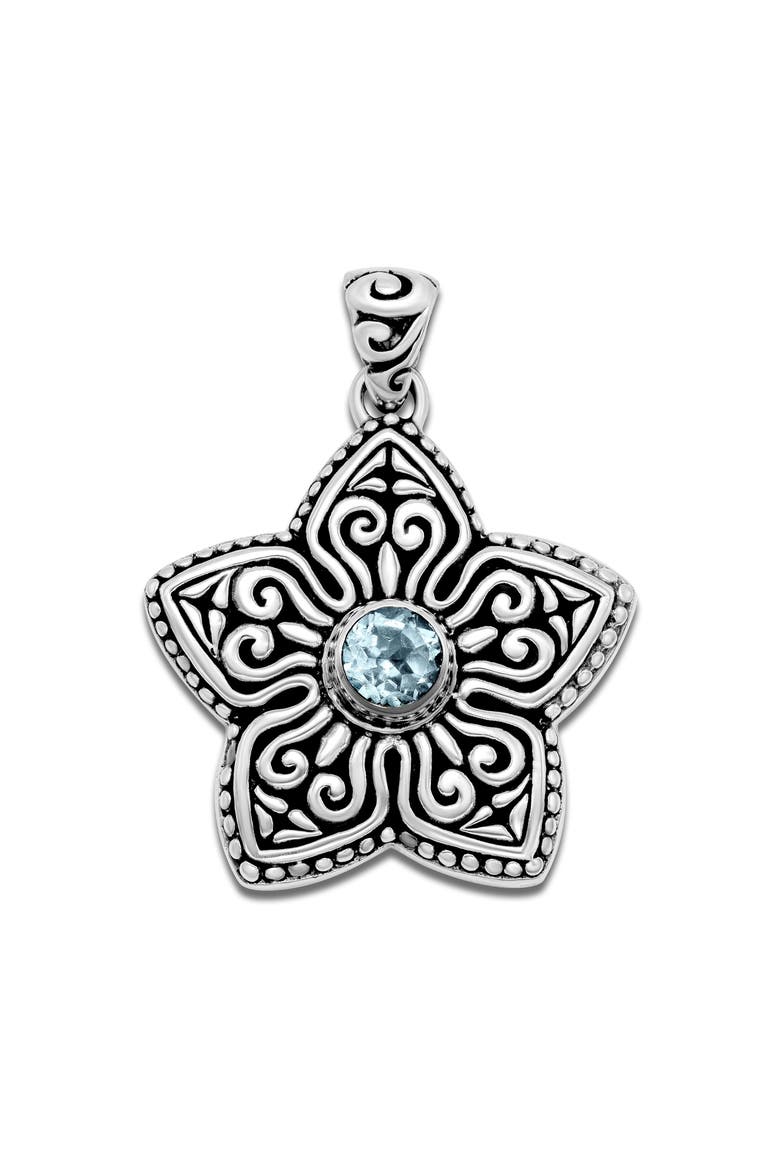 Flower Pendant, Main, color, BLUE