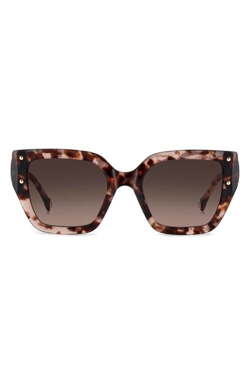 Carolina Herrera Her 53mm Gradient Square Geometric Sunglasses In Brown