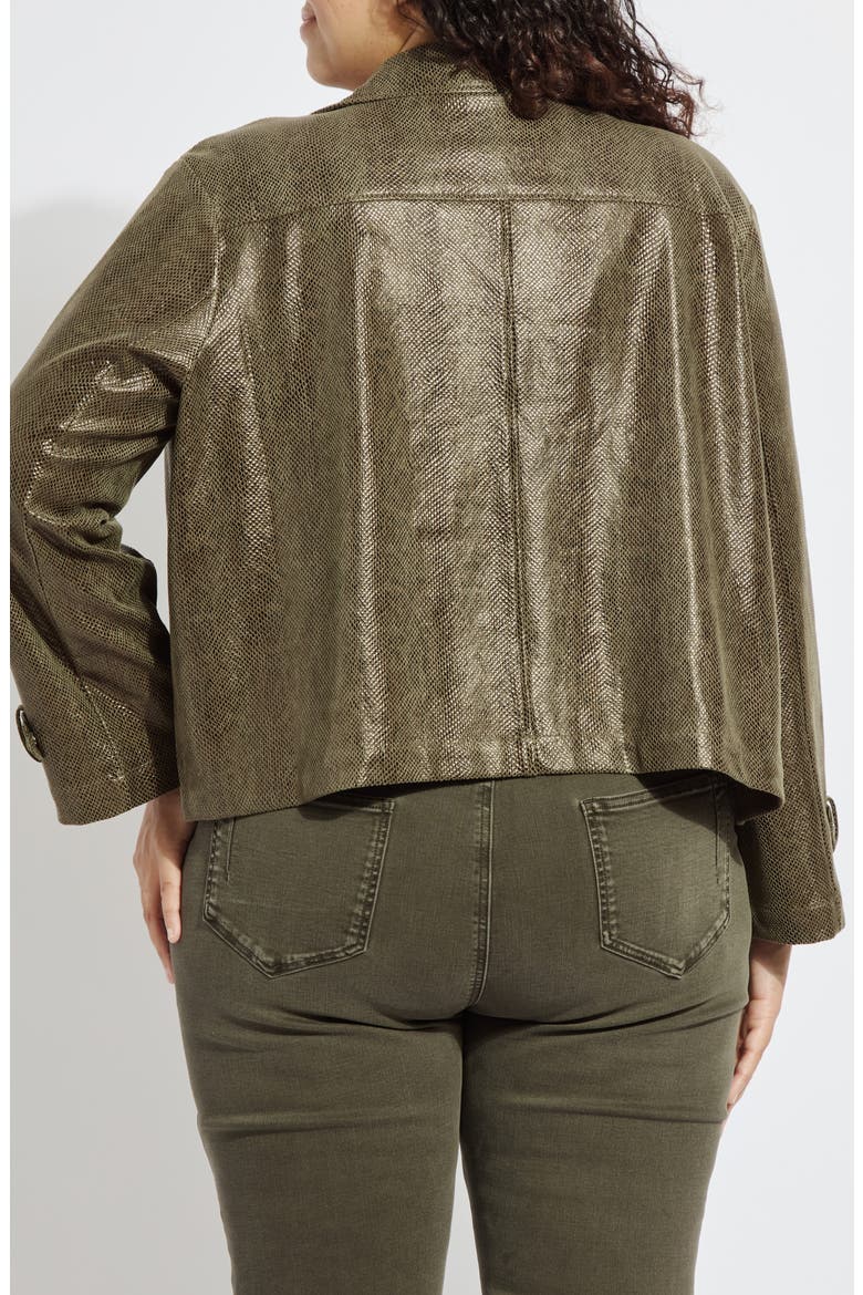 Emory Faux Leather Snake Embossed Moto Jacket, Alternate, color, WOODLAND SNAKE