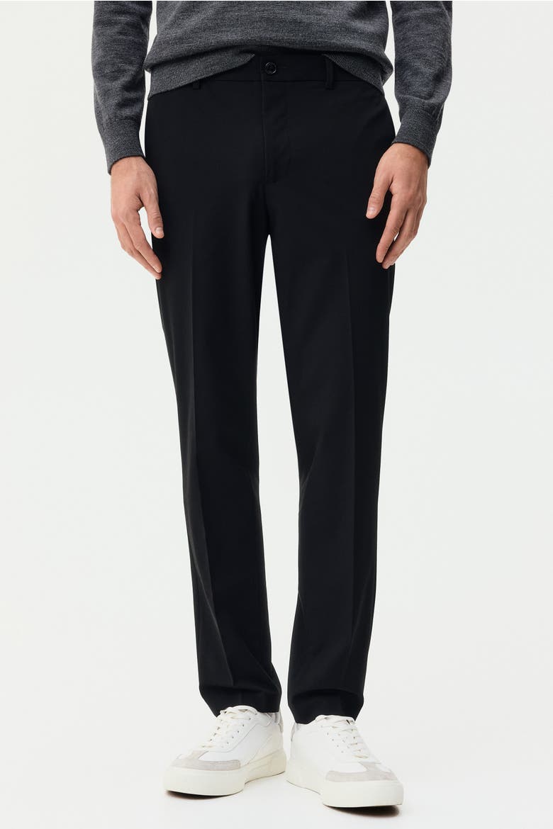 Slim Fit Tailored Trousers, Alternate, color, Black