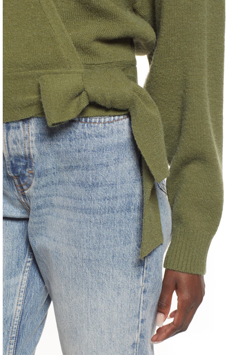 Davey Wrap Cardigan, Alternate, color, MOSS