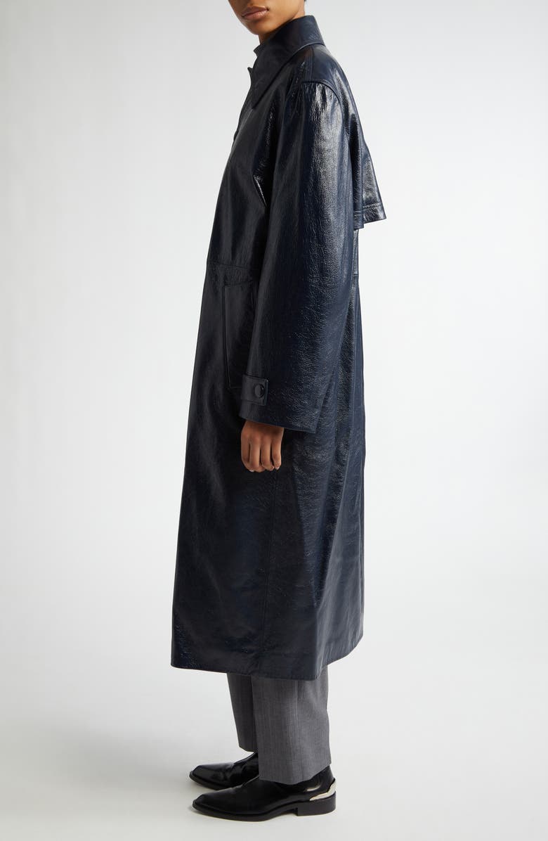 Jil Sander Oversize Deerskin Leather Trench Coat, Alternate, color, 