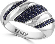 EFFY Sterling Silver Pavé Black Spinel Ring