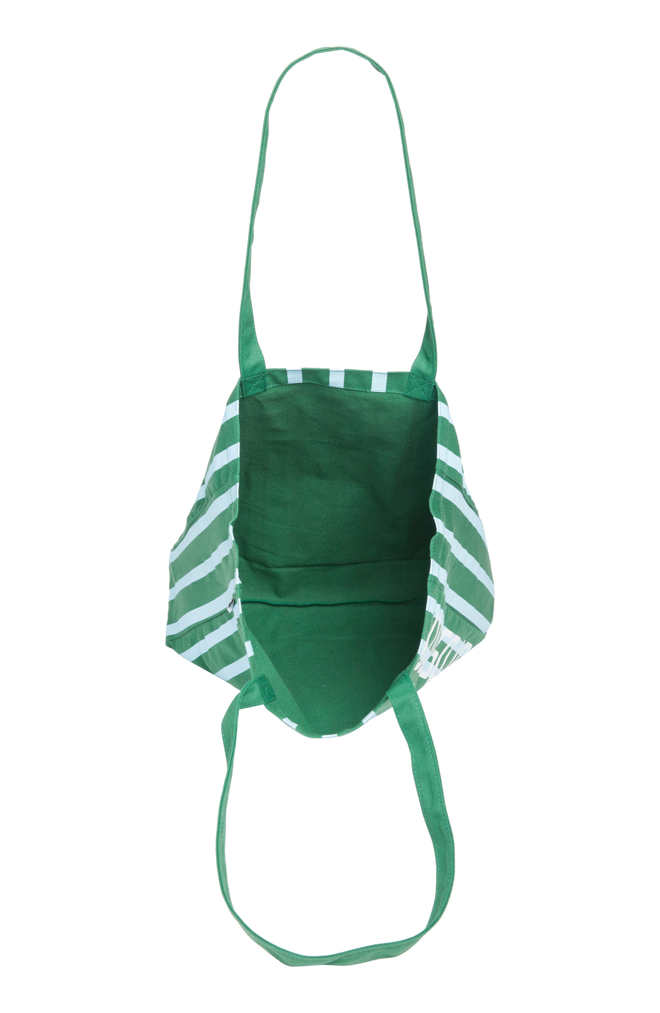 Large 125th Anniversary Tote, Alternate, color, GREEN- TEAL LILY STRIPE
