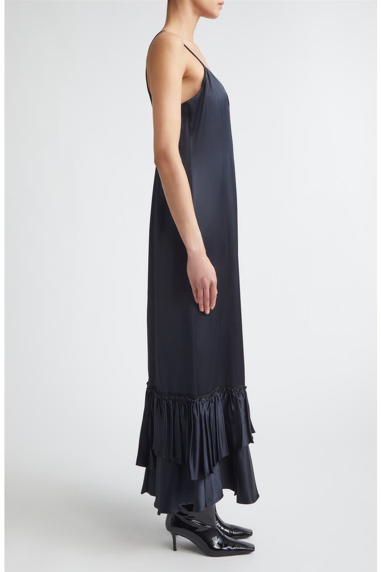 Layered Ruffle Hem Maxi Dress, Alternate, color, BLACK
