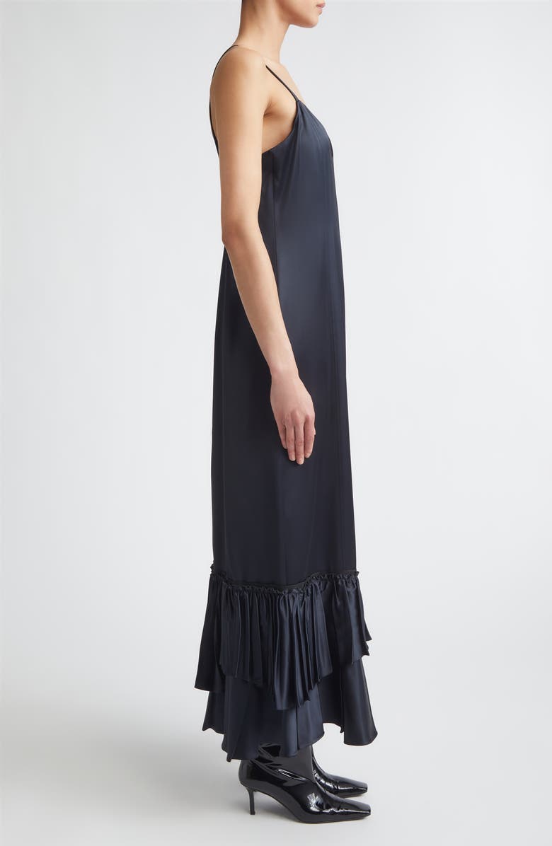 Jil Sander Layered Ruffle Hem Maxi Dress, Alternate, color, Black