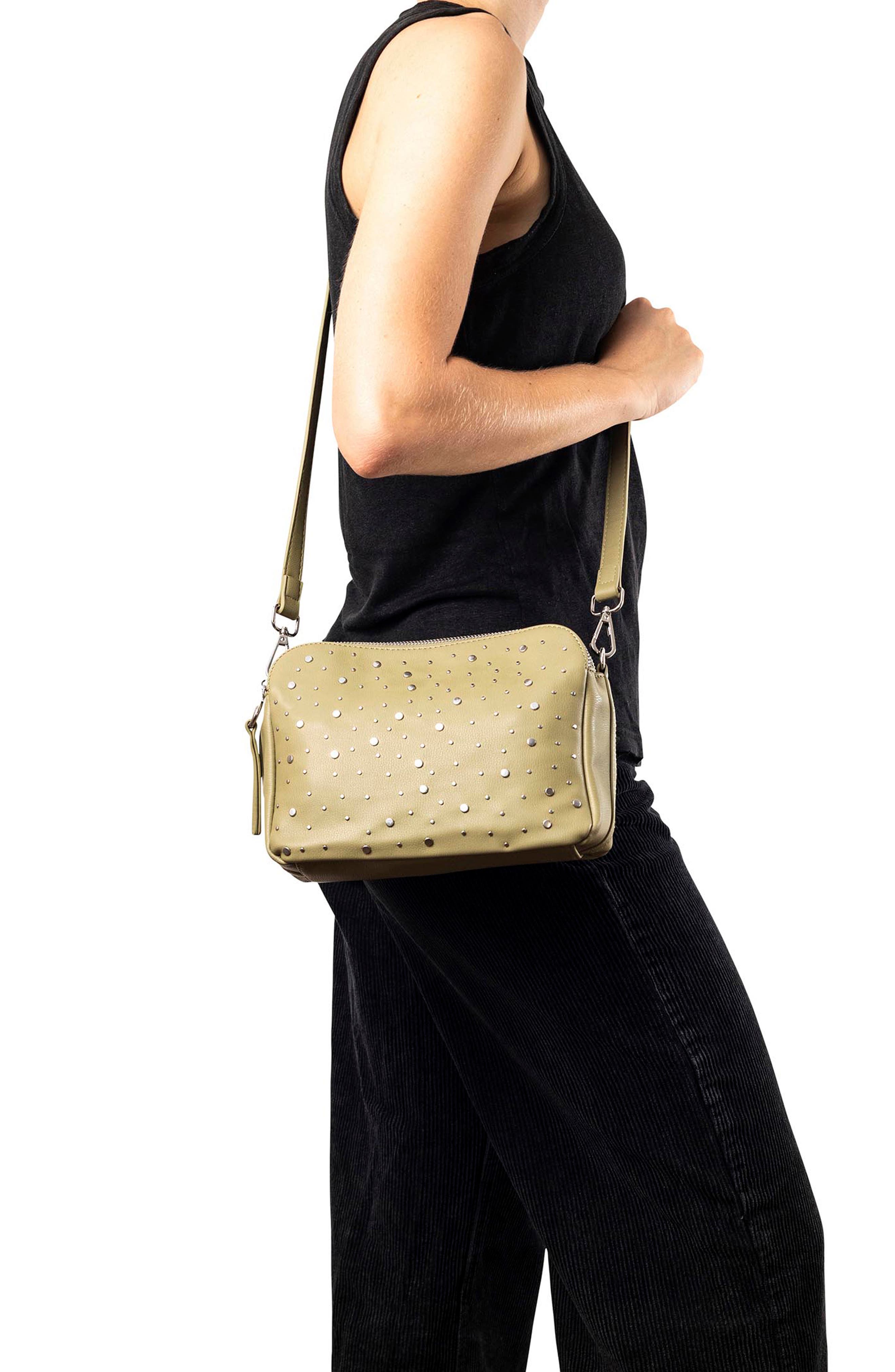 Galaxy Faux Leather Crossbody Bag, Alternate, color, GREEN