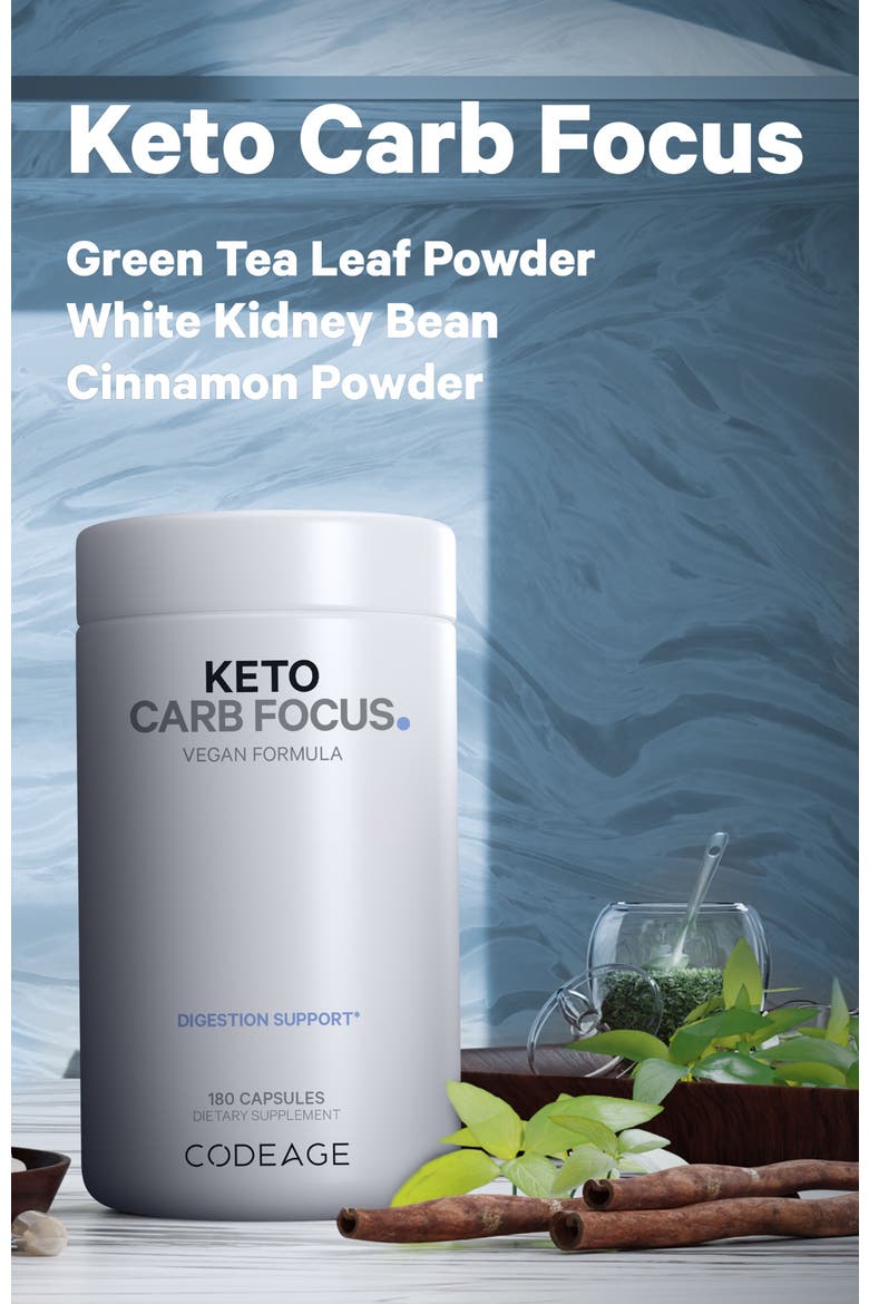 Keto Carb Focus White Kidney Bean & Green Tea Suplement, Alternate, color, White