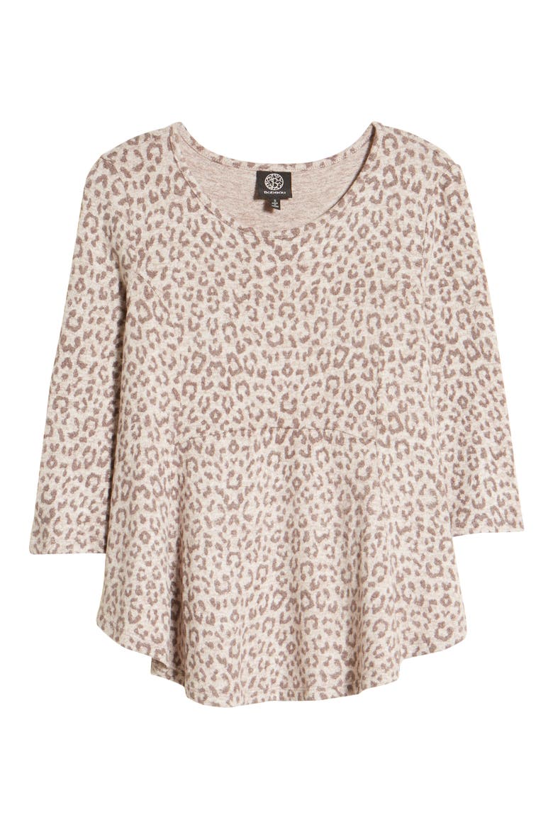 Babydoll Top, Alternate, color, OATMEAL LEOPARD