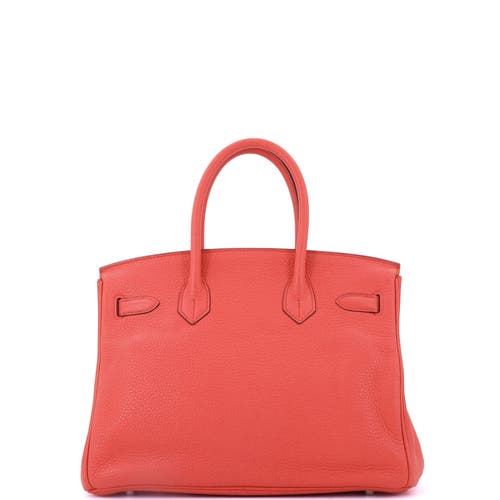 Pre-owned Hermes  Hermes Birkin Handbag Pink Clemence With Palladium Hardware 30 In Orange