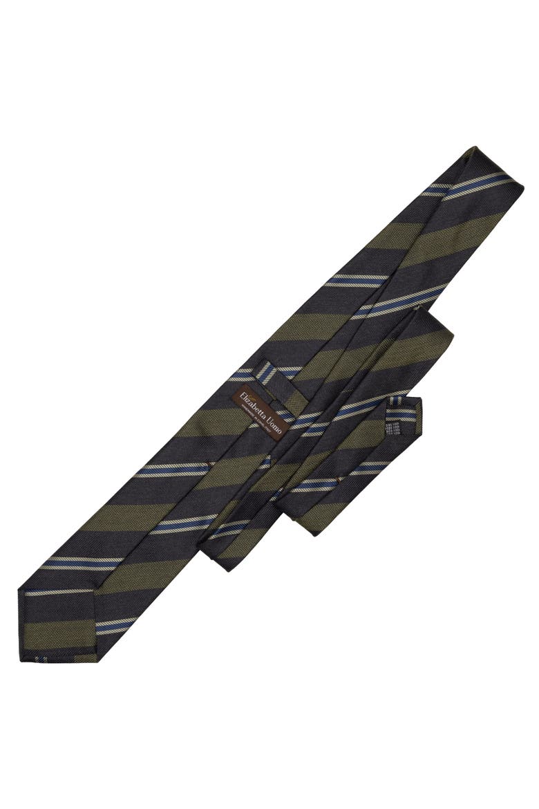 Flaminia - Silk Jacquard Tie for Men, Alternate, color, Navy and Olive