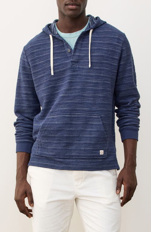 Marine Layer Portola Stripe Slub Cotton Blend Beach Hoodie In Blue