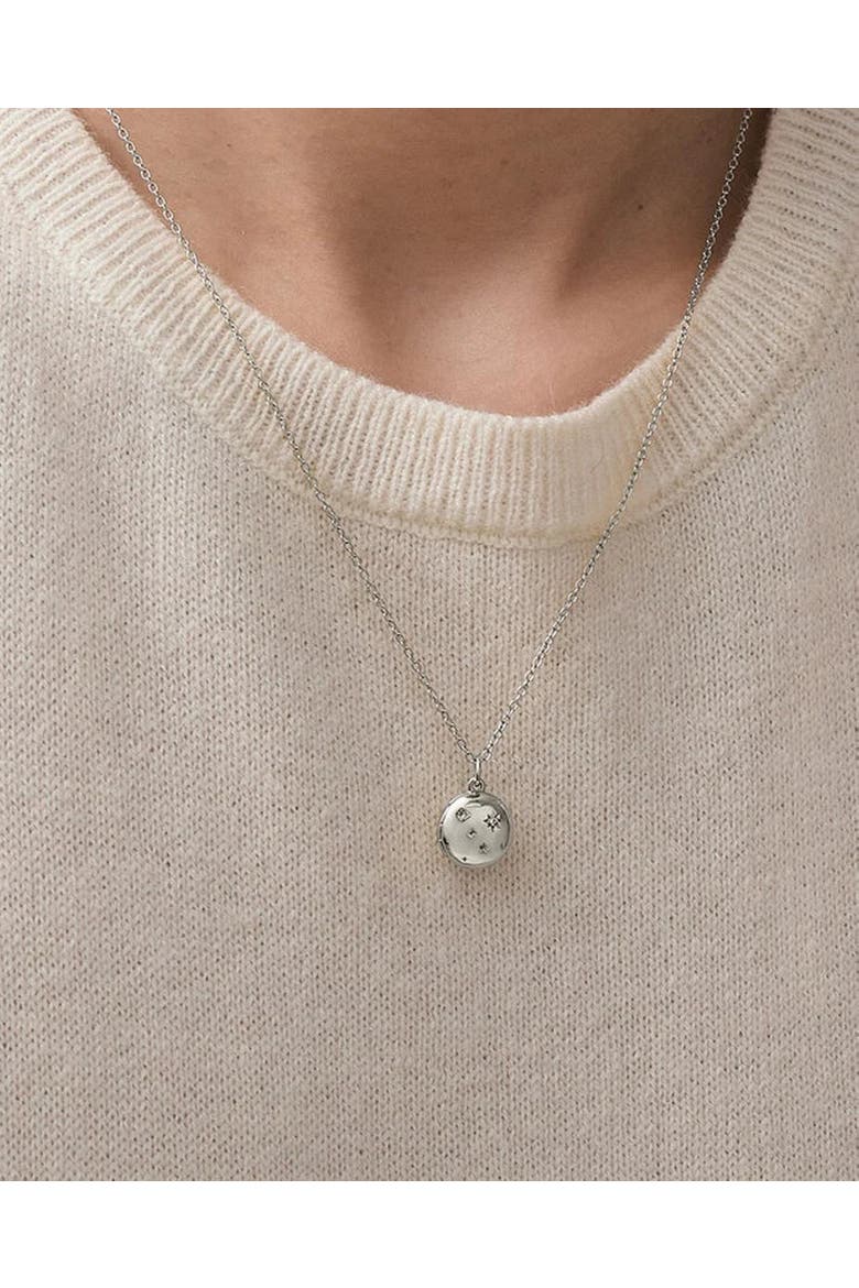 Silver Tiny Star Mini biography locket, Alternate, color, Silver