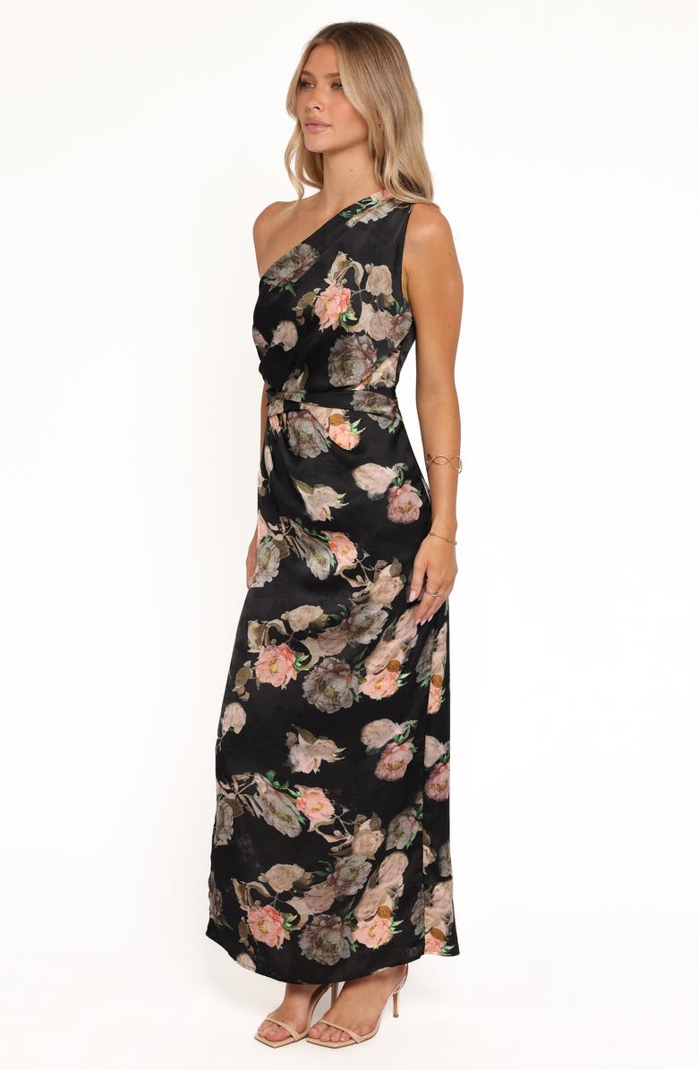 Petal & Pup Nadia One-Shoulder Floral Gown, Alternate, color, Blurred Floral