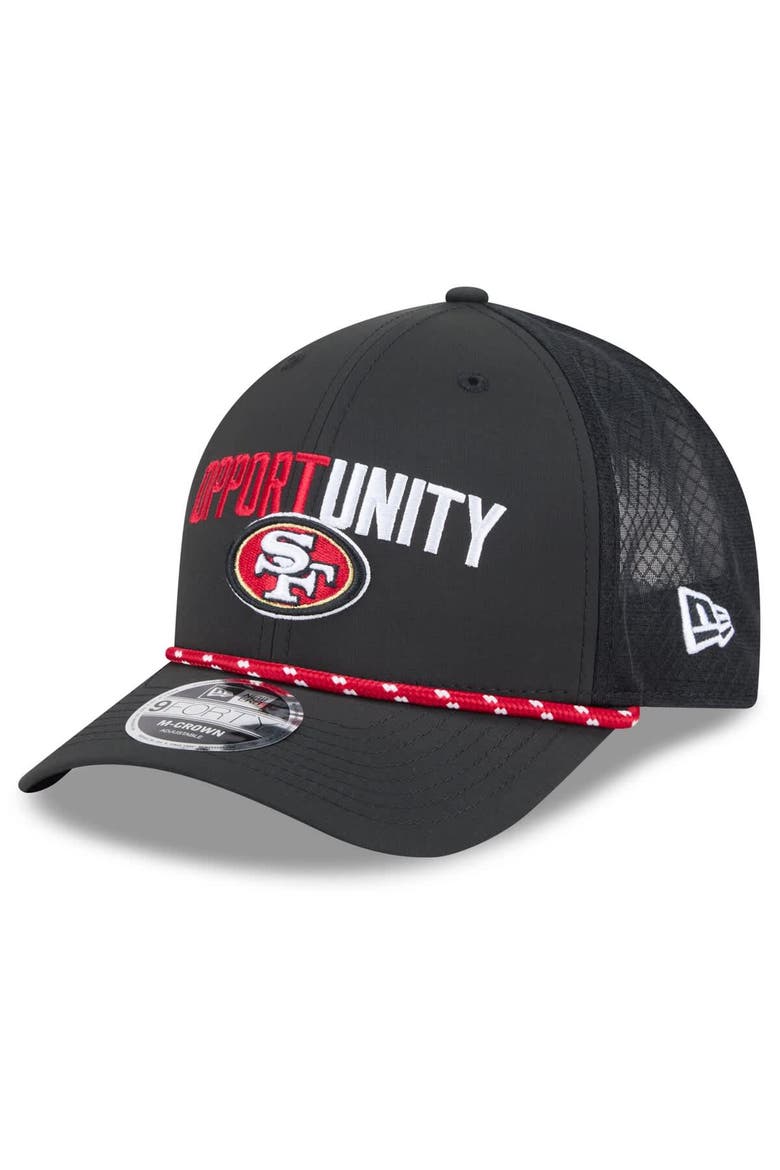 Men's New Era Black San Francisco 49ers 2025 Inspire Change 9FORTY M-Crown Adjustable Hat, Alternate, color, Black