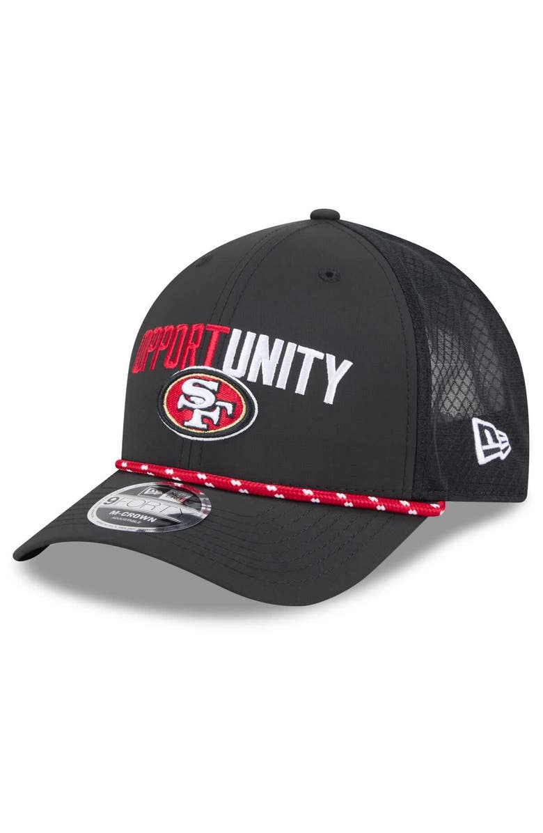 New Era Men's New Era Black San Francisco 49ers 2025 Inspire Change 9FORTY M-Crown Adjustable Hat, Alternate, color, Black