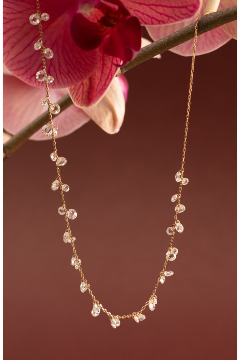 Dew Drop Floating Necklace, Alternate, color, Gold Vermeil