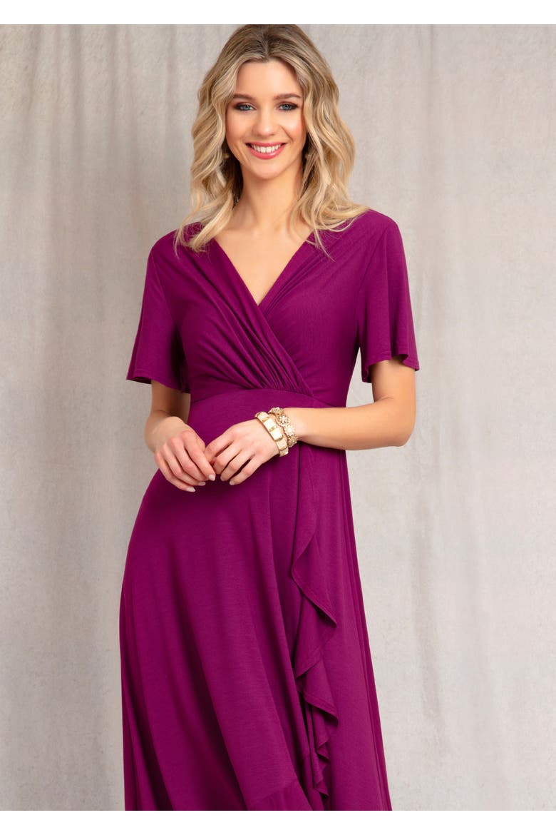 Waterfall Dress, Alternate, color, Plum Wine