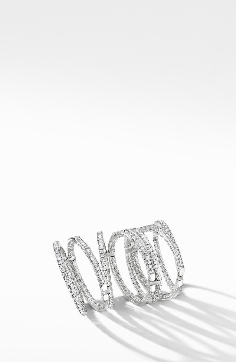 David Yurman Stax Full Pavé 18k Gold Ring, Alternate, color,