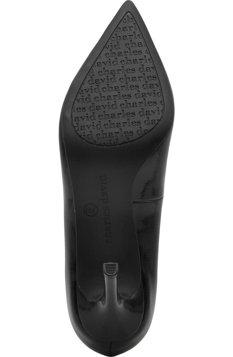 Charles David Geno Pointed Toe Pump, Alternate, color, Black Patent