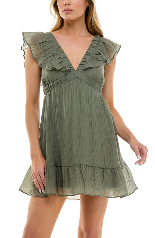 Socialite Double V Ruffle Minidress
