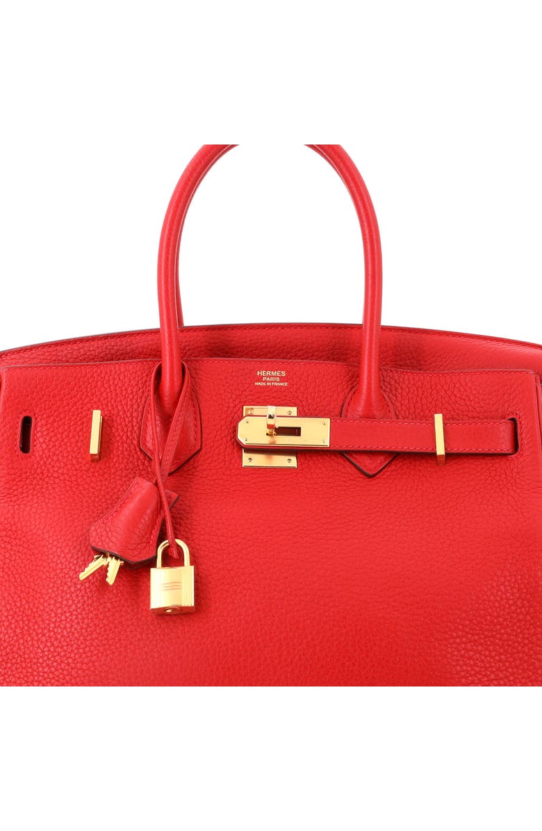 Pre-Owned Hermes Birkin Handbag Red Clemence with Gold Hardware 30, Alternate, color, Rouge Vif