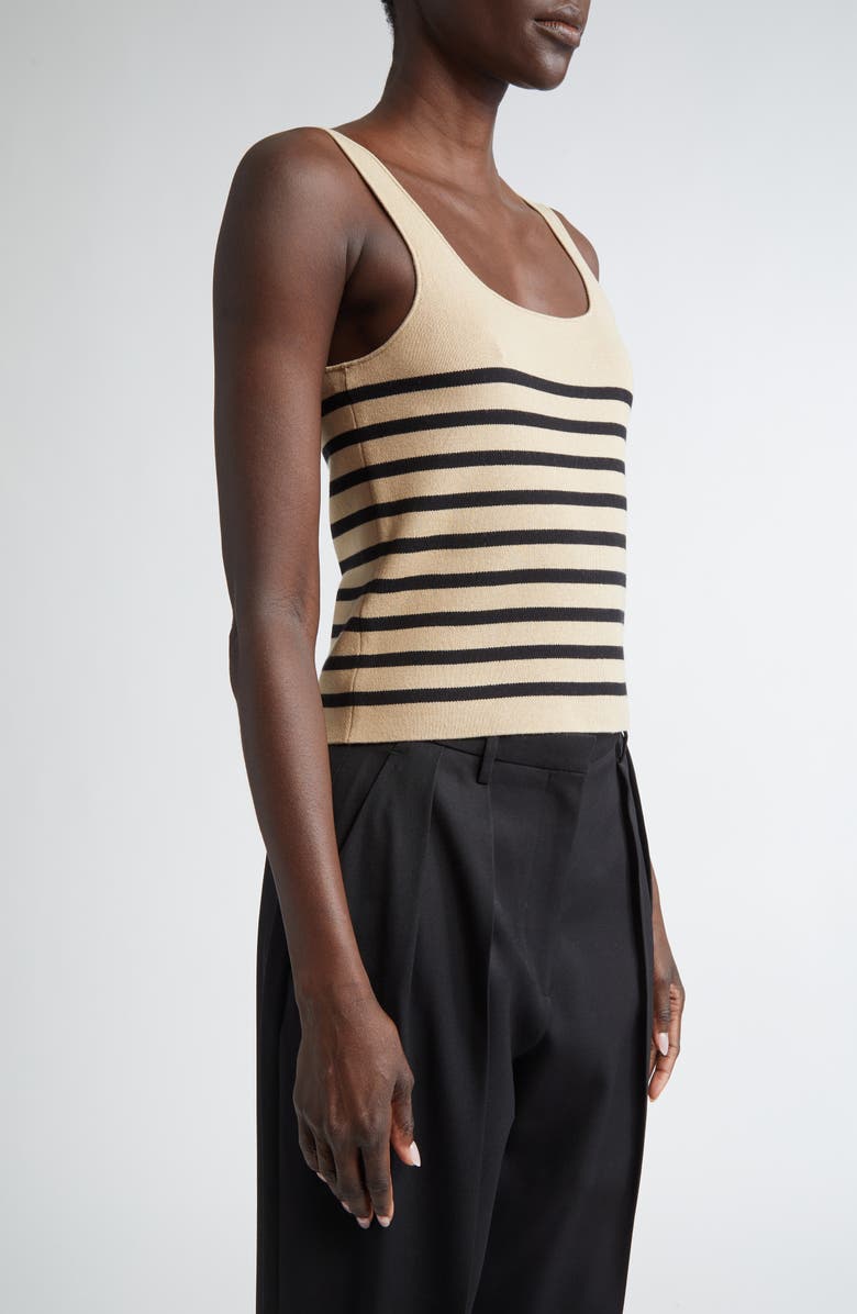 Altuzarra Stevie Stripe Silk & Cotton Sweater Tank, Alternate, color, 