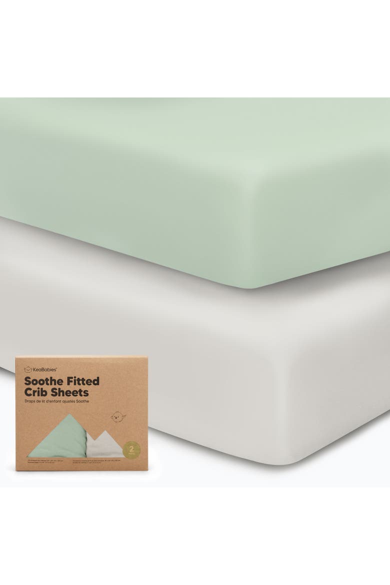 Soothe Fitted Crib Sheet, Main, color, Sage