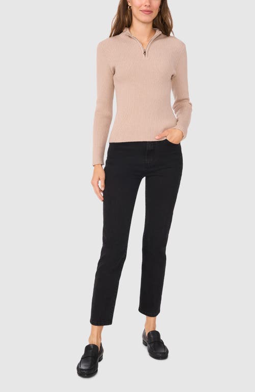 Halogenr Halogen(r) Rib Quarter Zip Sweater In Simply Taupe