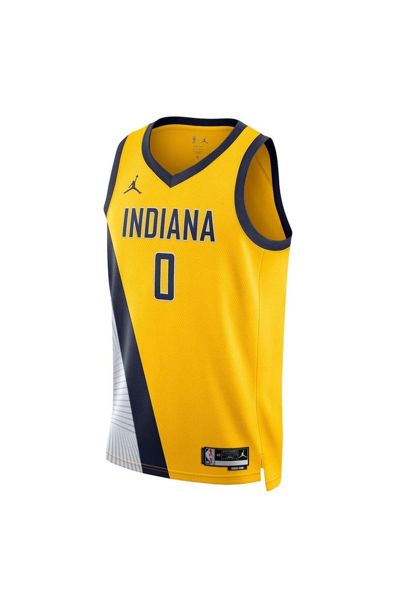 Jordan Brand Unisex Jordan Brand Tyrese Haliburton Gold Indiana Pacers Swingman Jersey - Statement Edition, Alternate, color, 